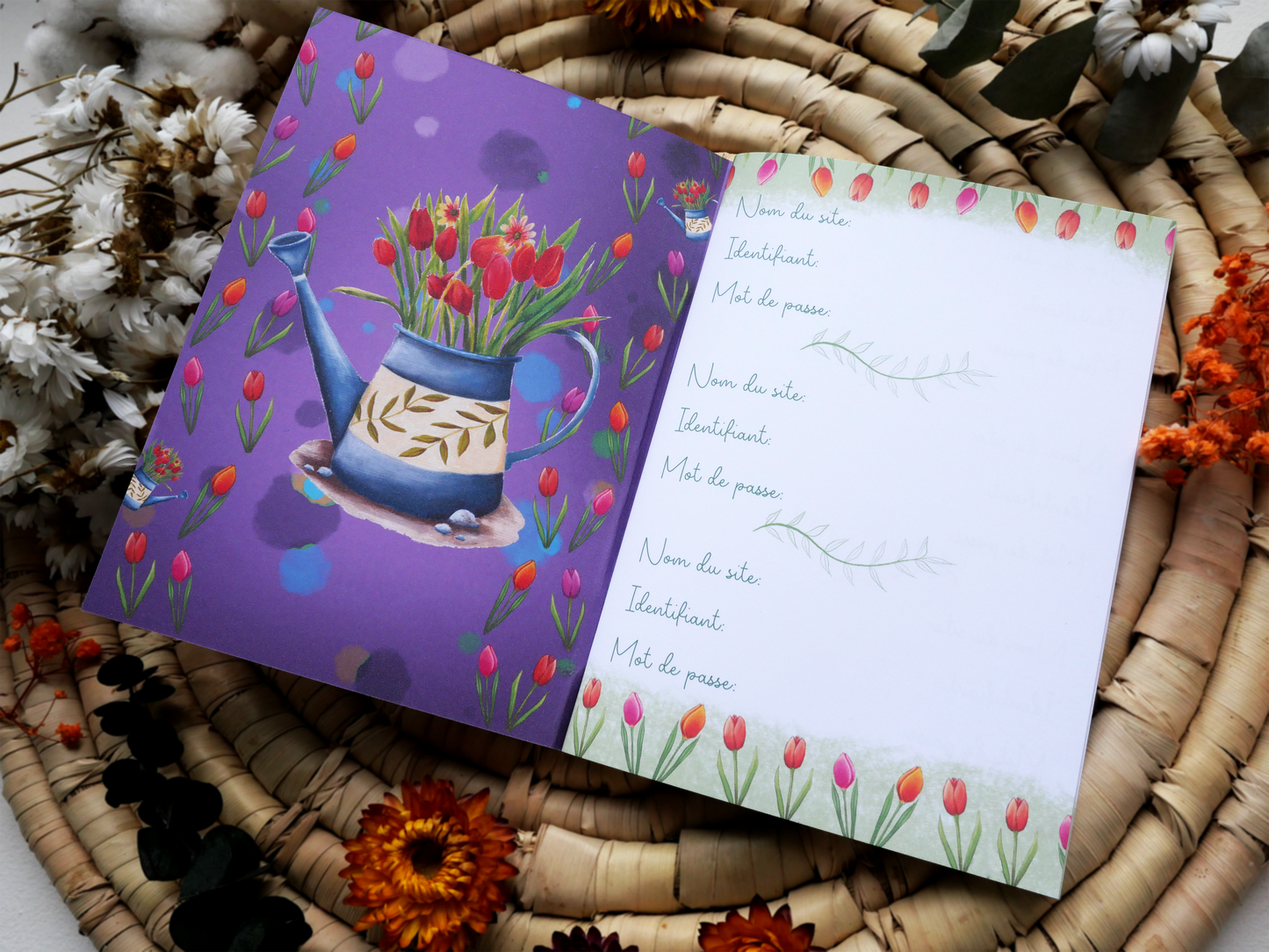 Carnet à Mots de passe Tulipes