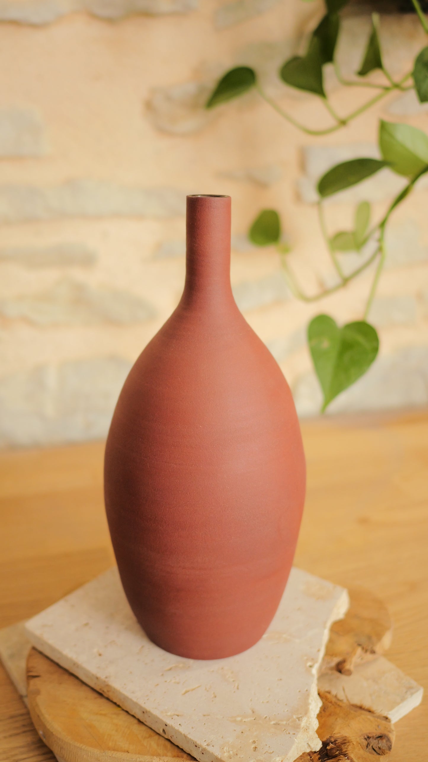 Vase soliflore grès rouge