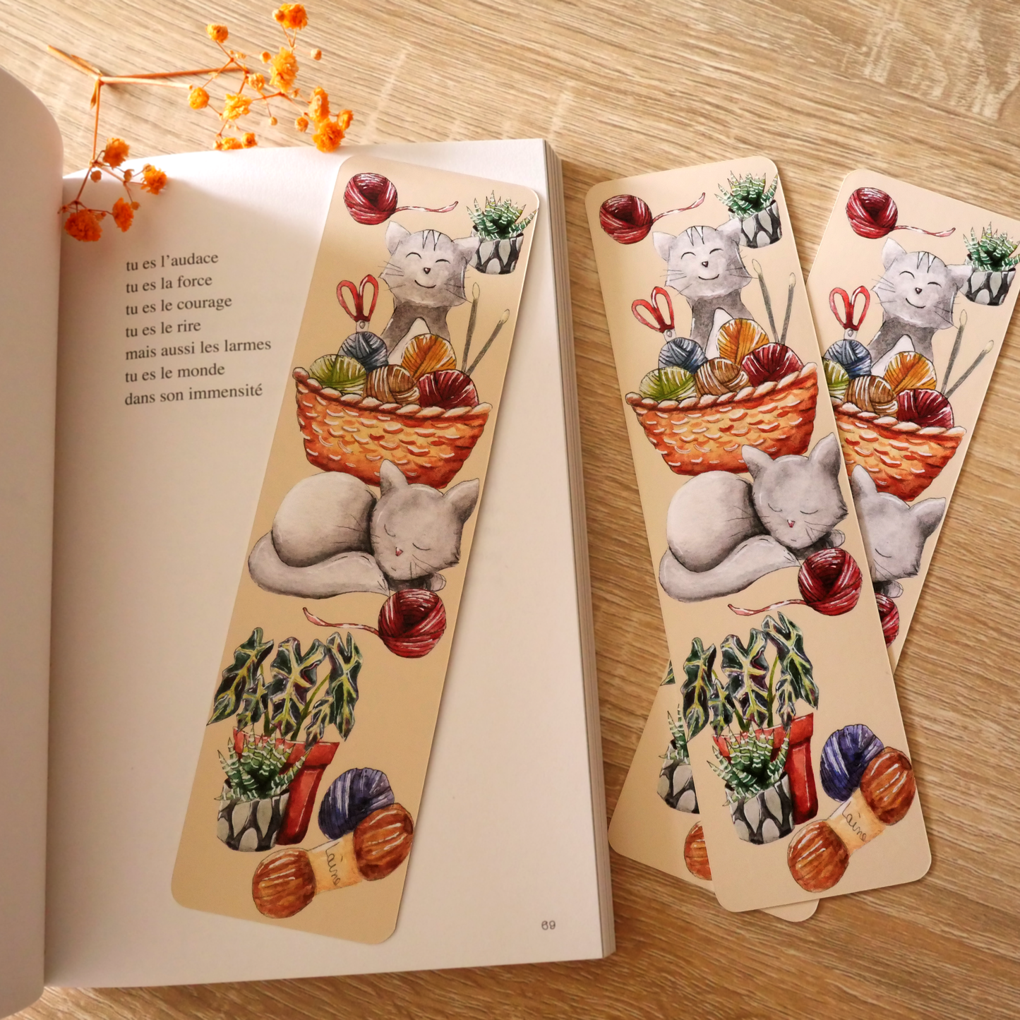Marque-page Chat tricot