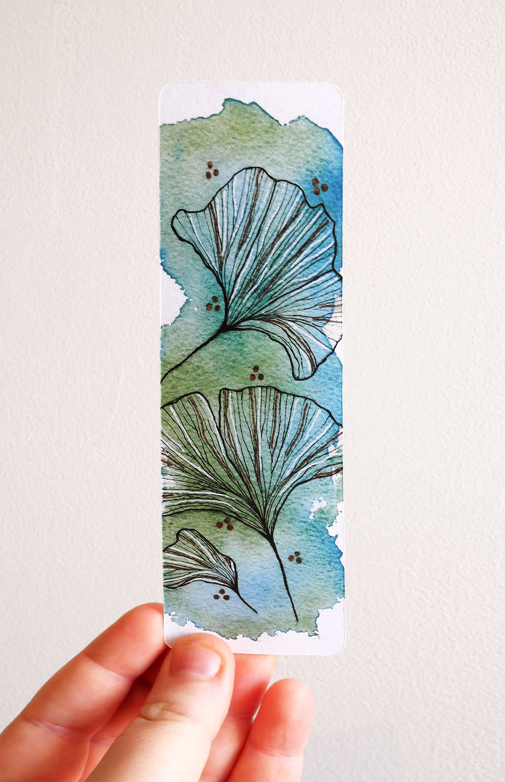 Marque-page Ginkgo bleu