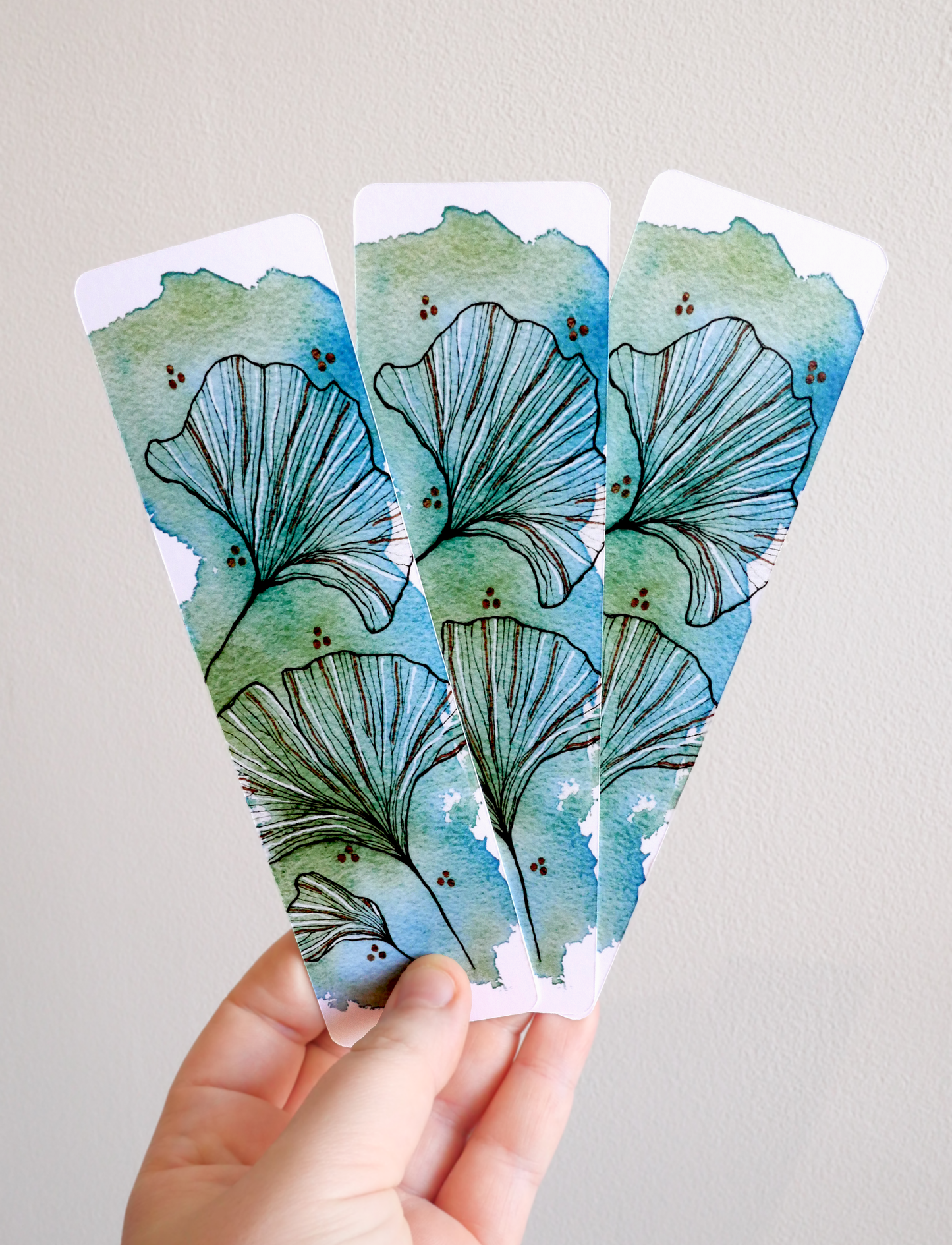 Marque-page Ginkgo bleu