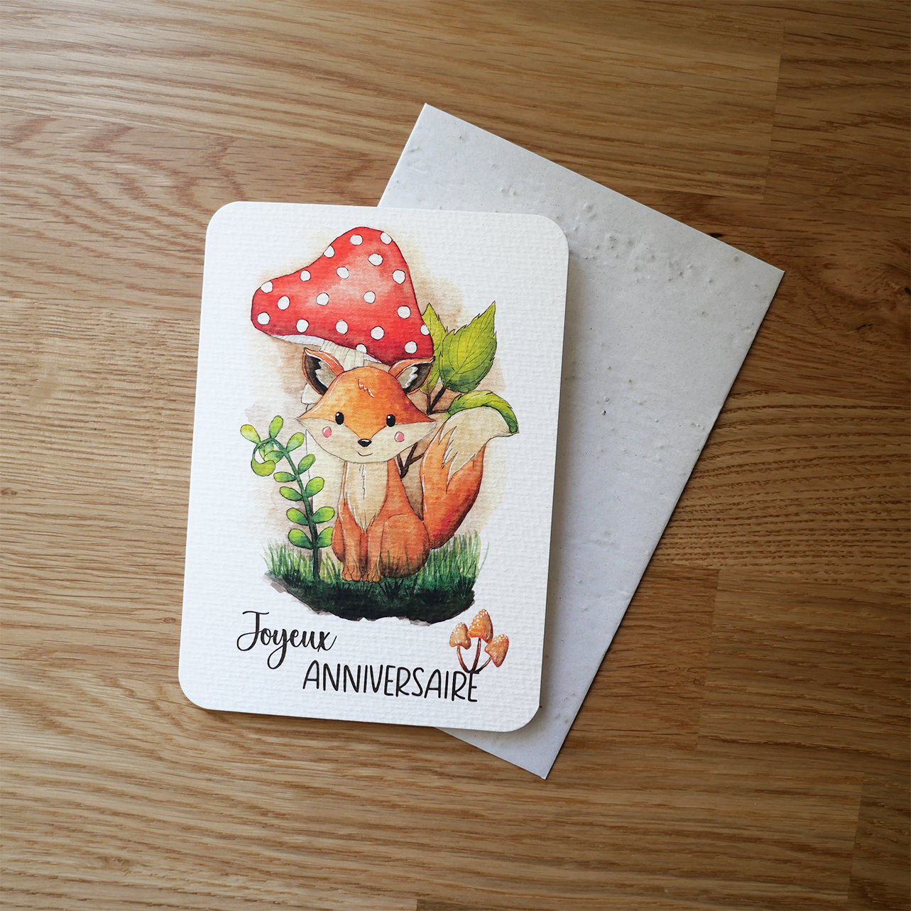 Carte Renard "Joyeux Anniversaire"
