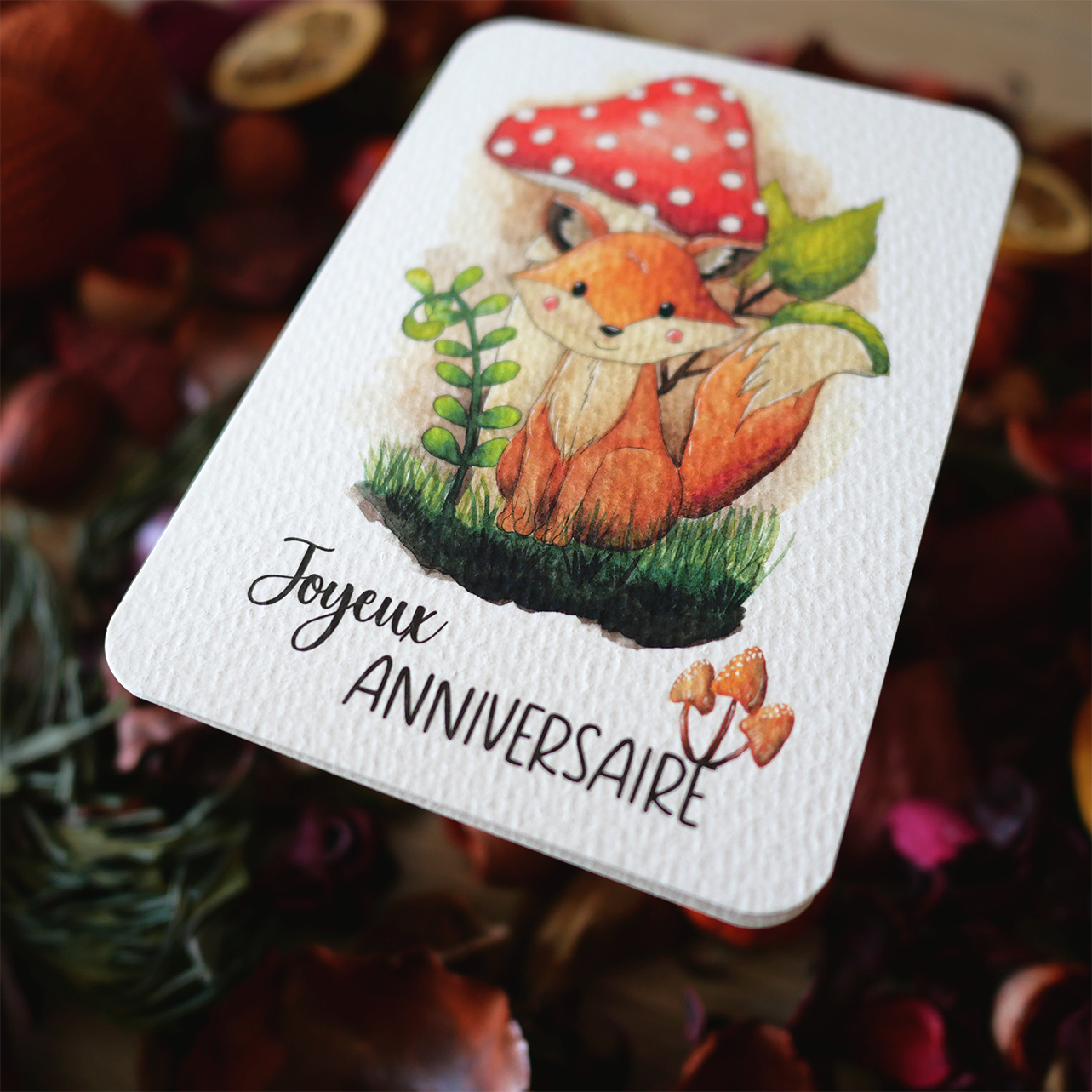 Carte Renard "Joyeux Anniversaire"