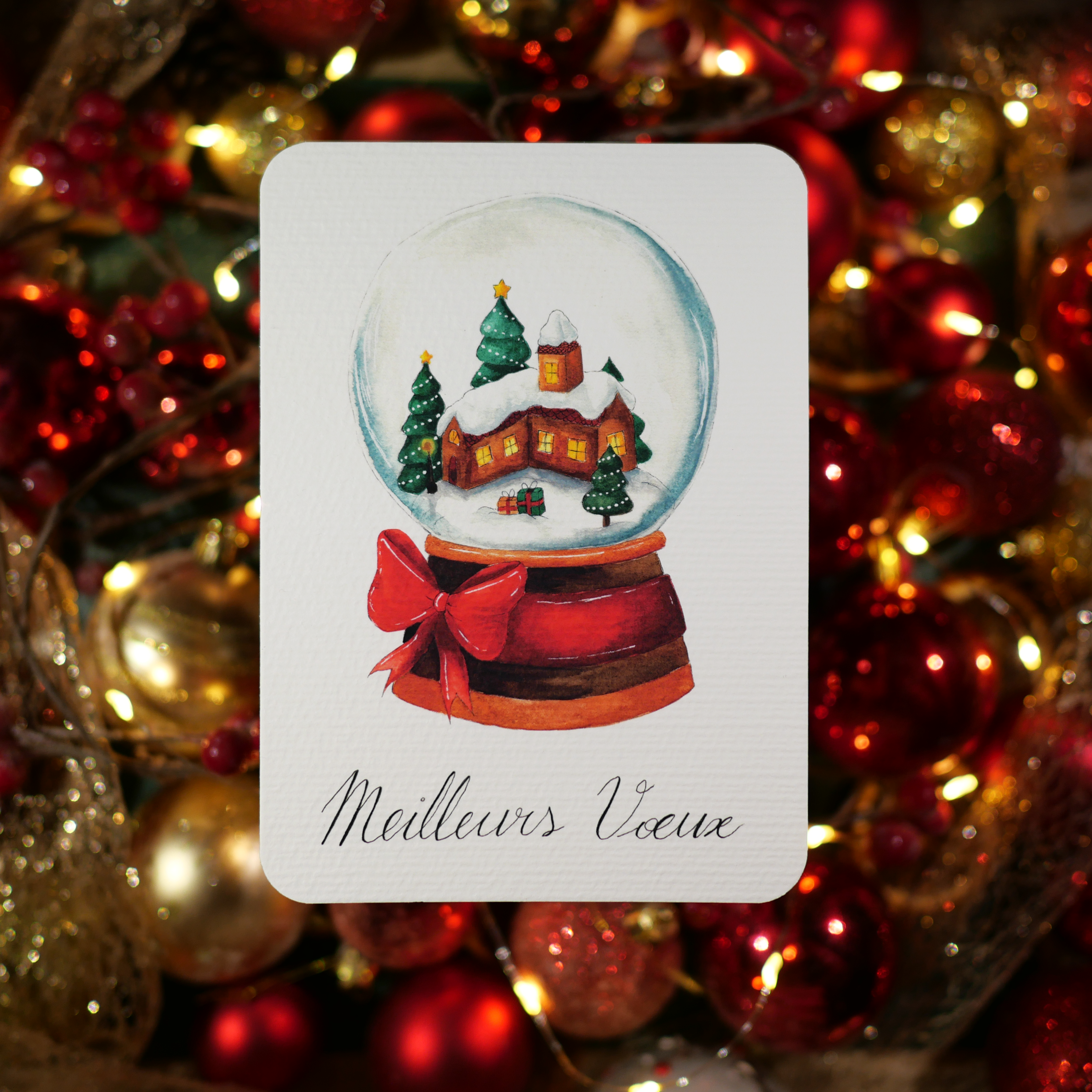 Carte boule à neige "Meilleurs Voeux"