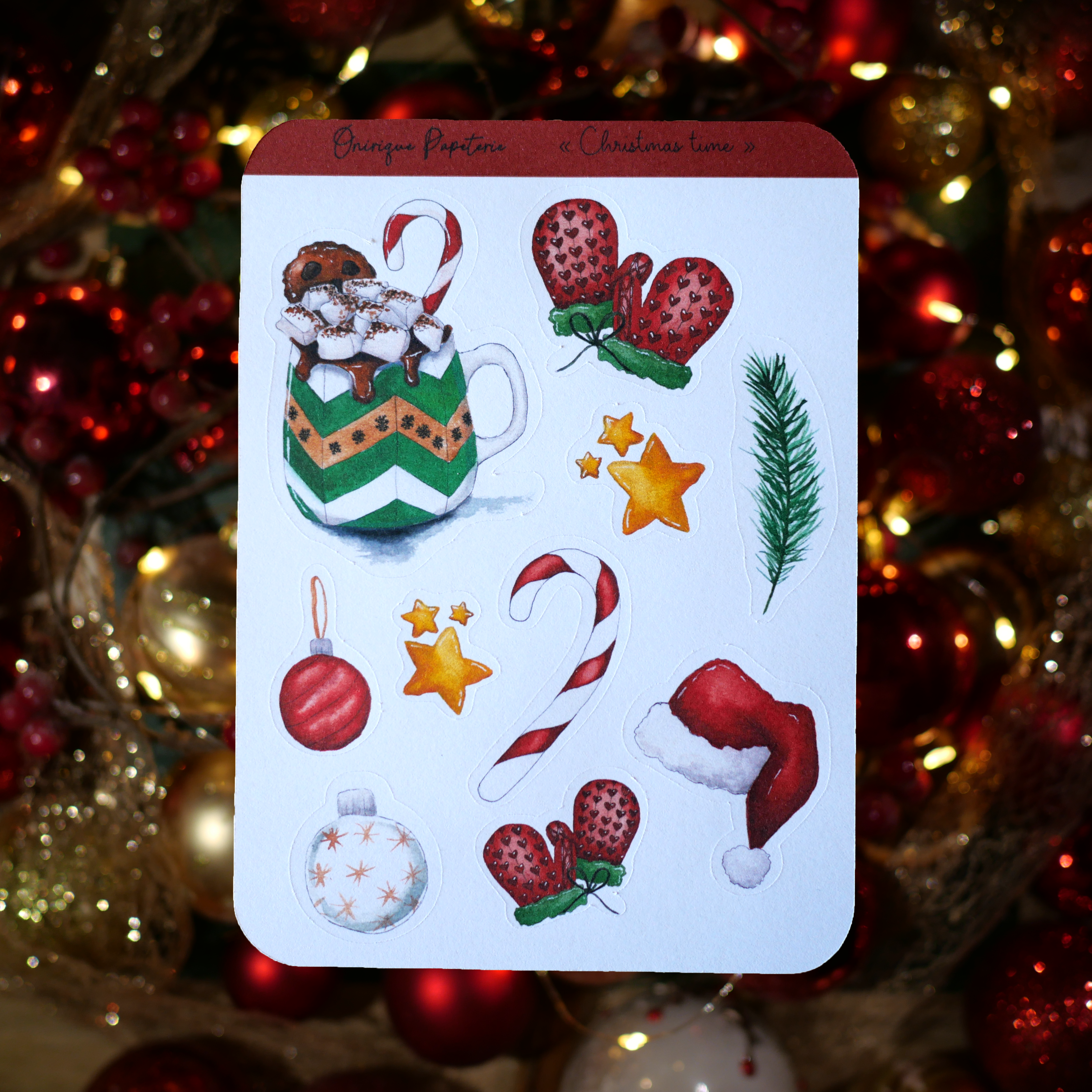 Planche de 10 Stickers "Christmas time"