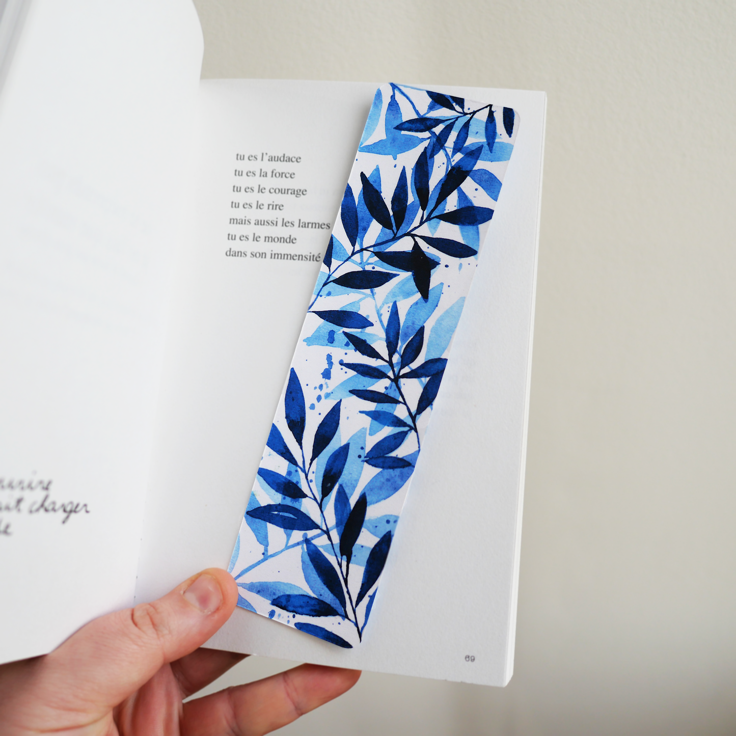 Marque-page Blue leaves