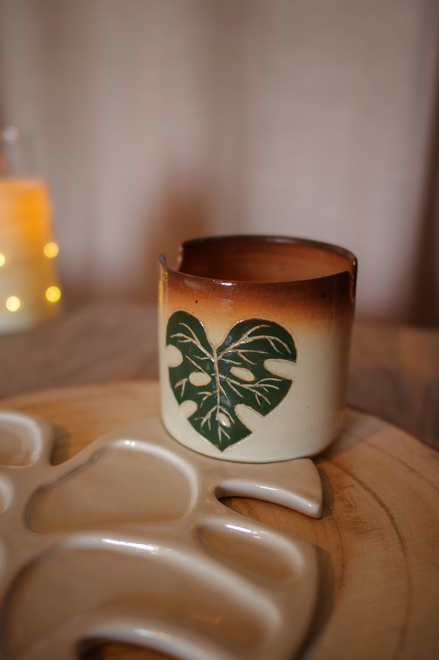 Claytober - Palette monstera avec son pot