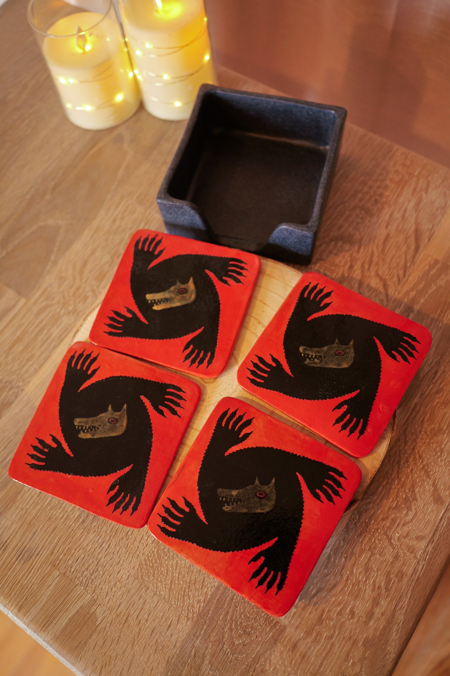 Claytober - Dessous de verre loup-garou