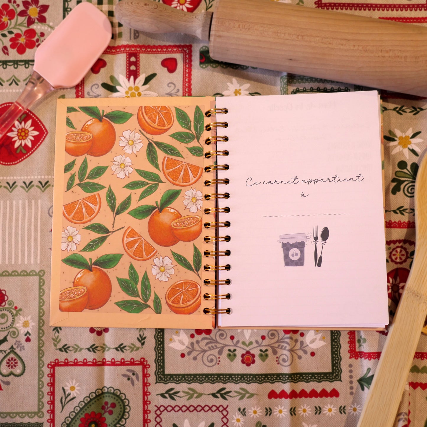 Carnet "Mes Recettes" orange