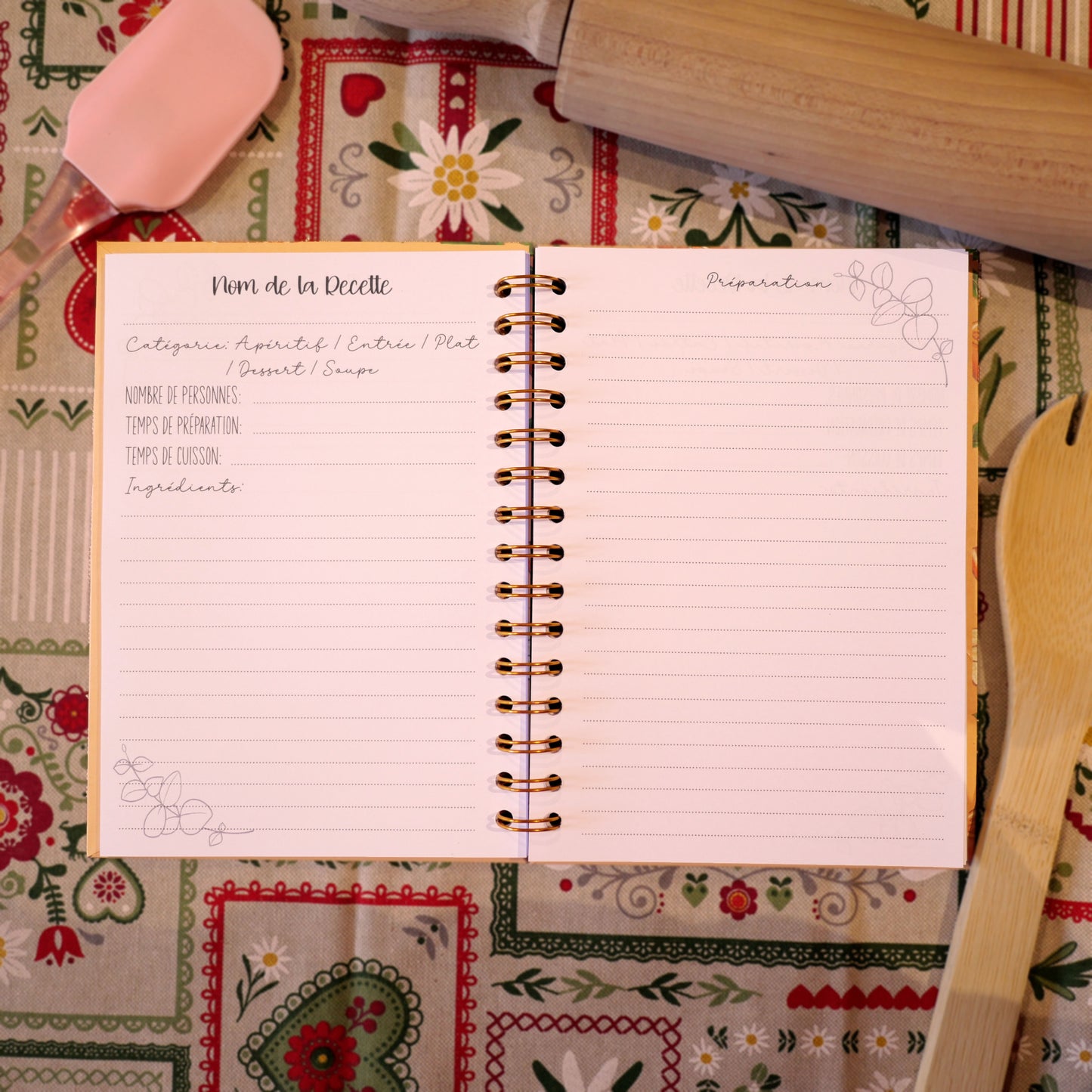 Carnet "Mes Recettes" orange