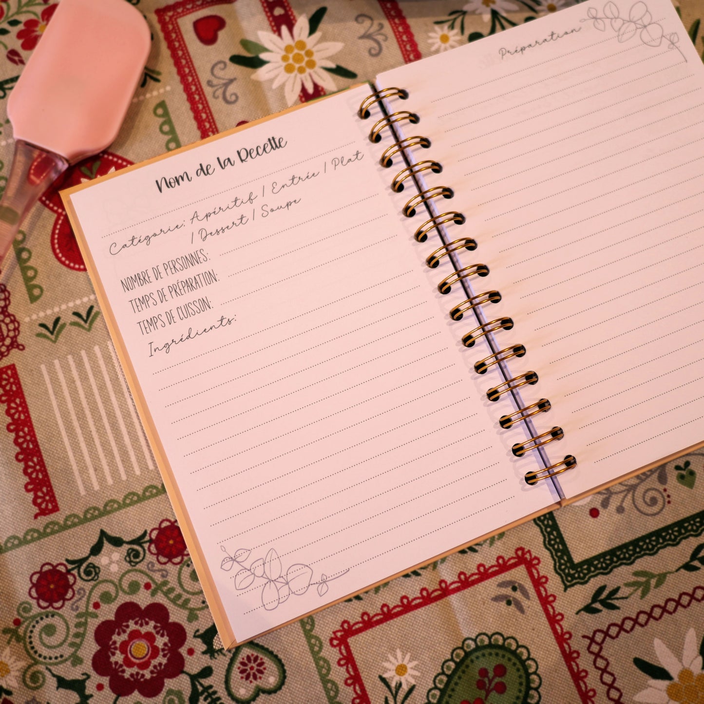 Carnet "Mes Recettes" orange