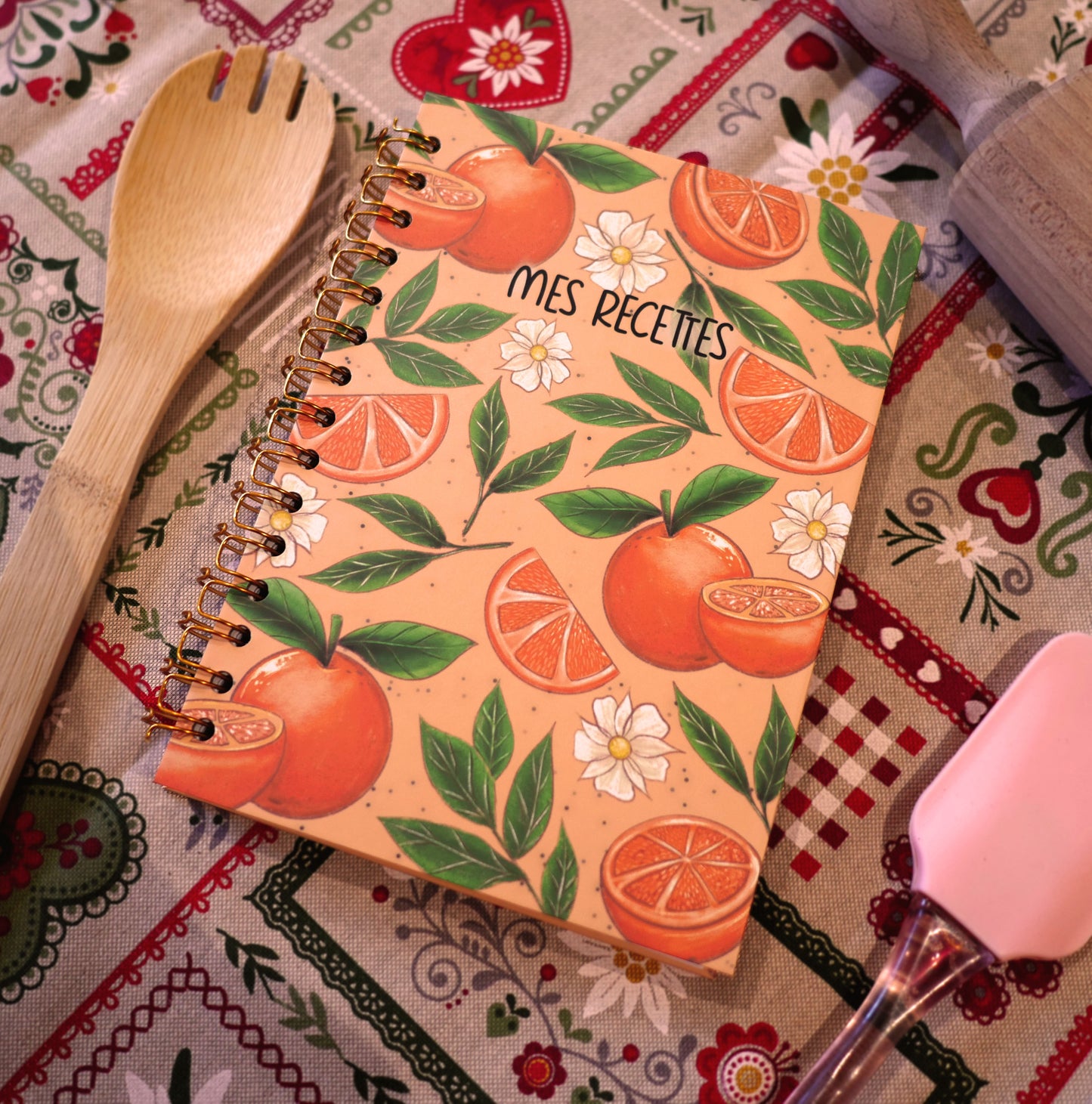 Carnet "Mes Recettes" orange