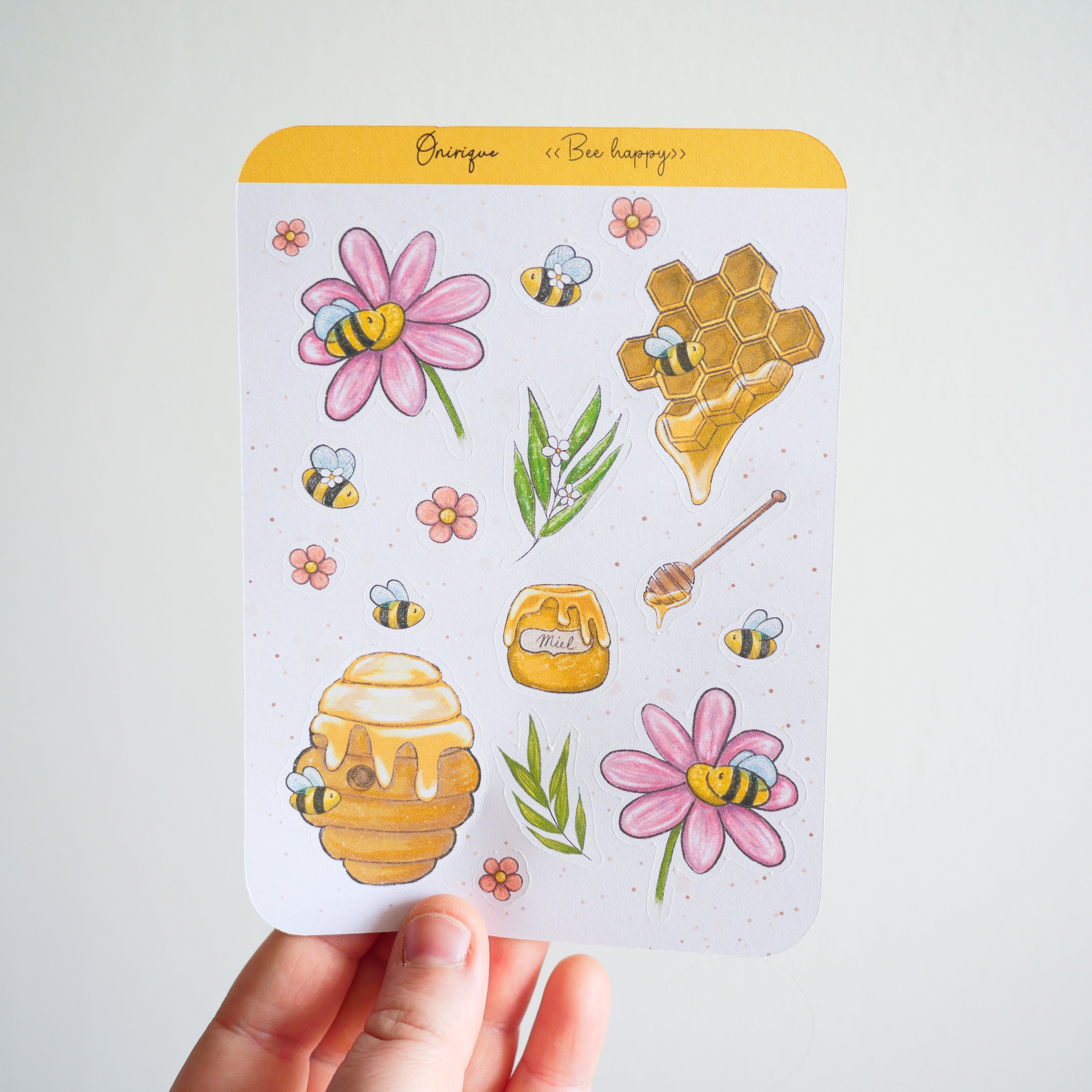 Planche de 17 Stickers "Bee Happy"