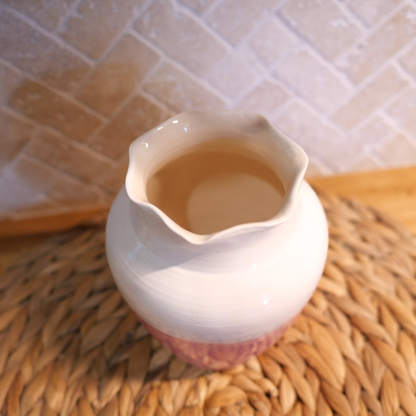 Vase rose & blanc