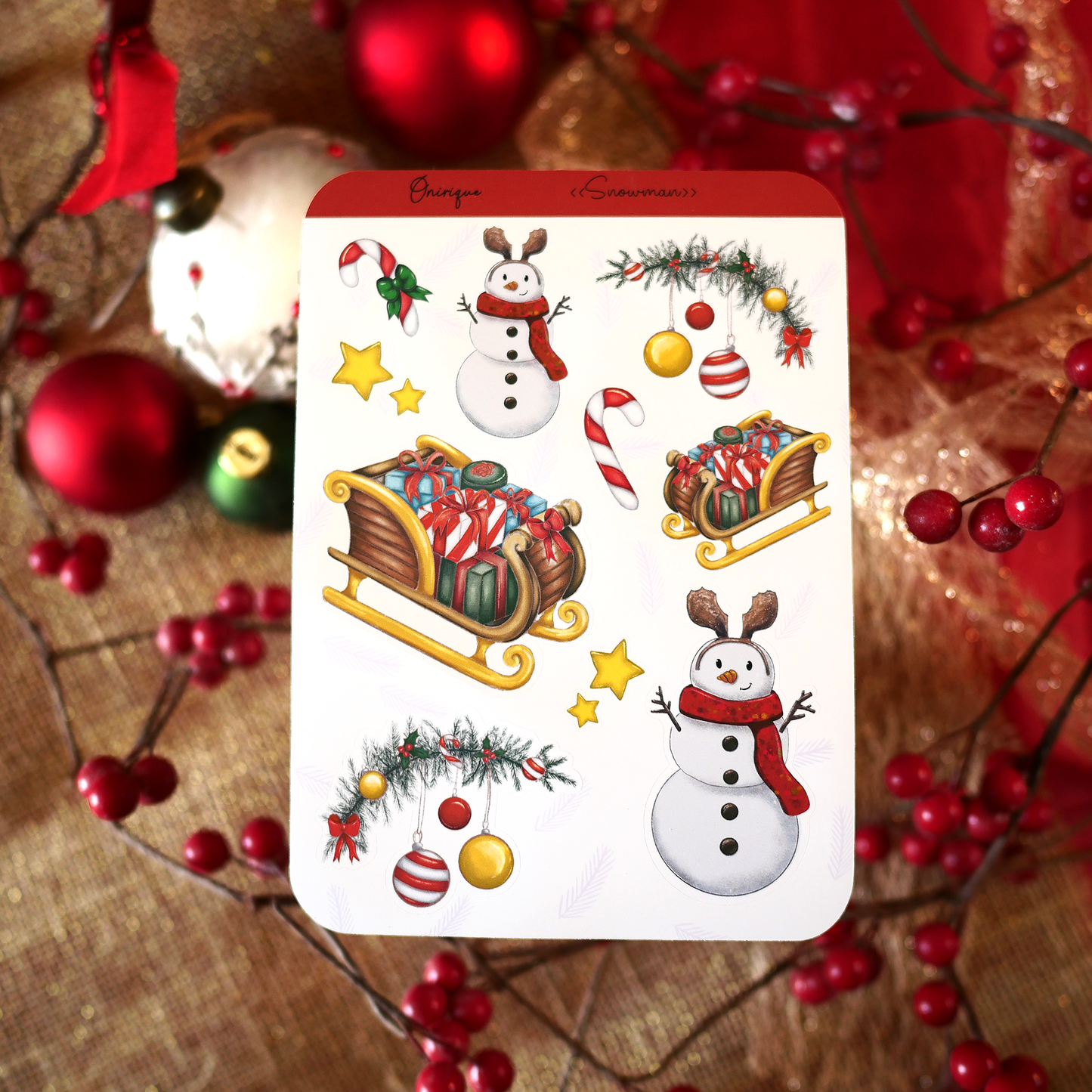 Planche de 10 Stickers "Snowman"