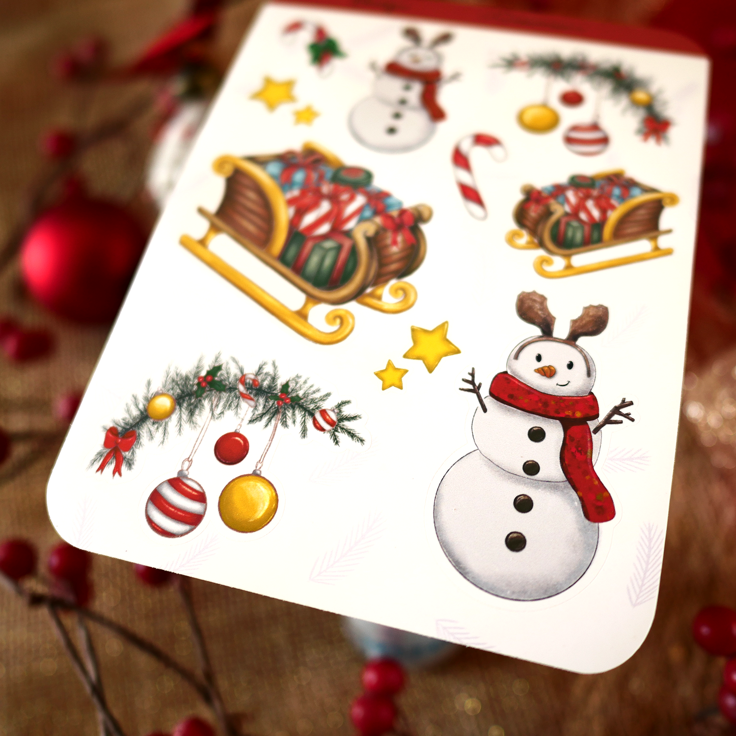 Planche de 10 Stickers "Snowman"