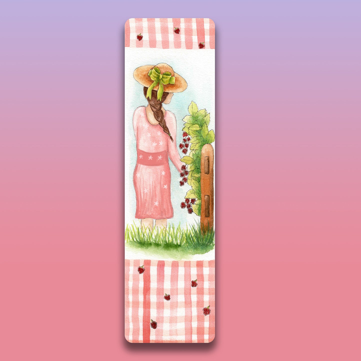Marque-page Cueillette de framboises