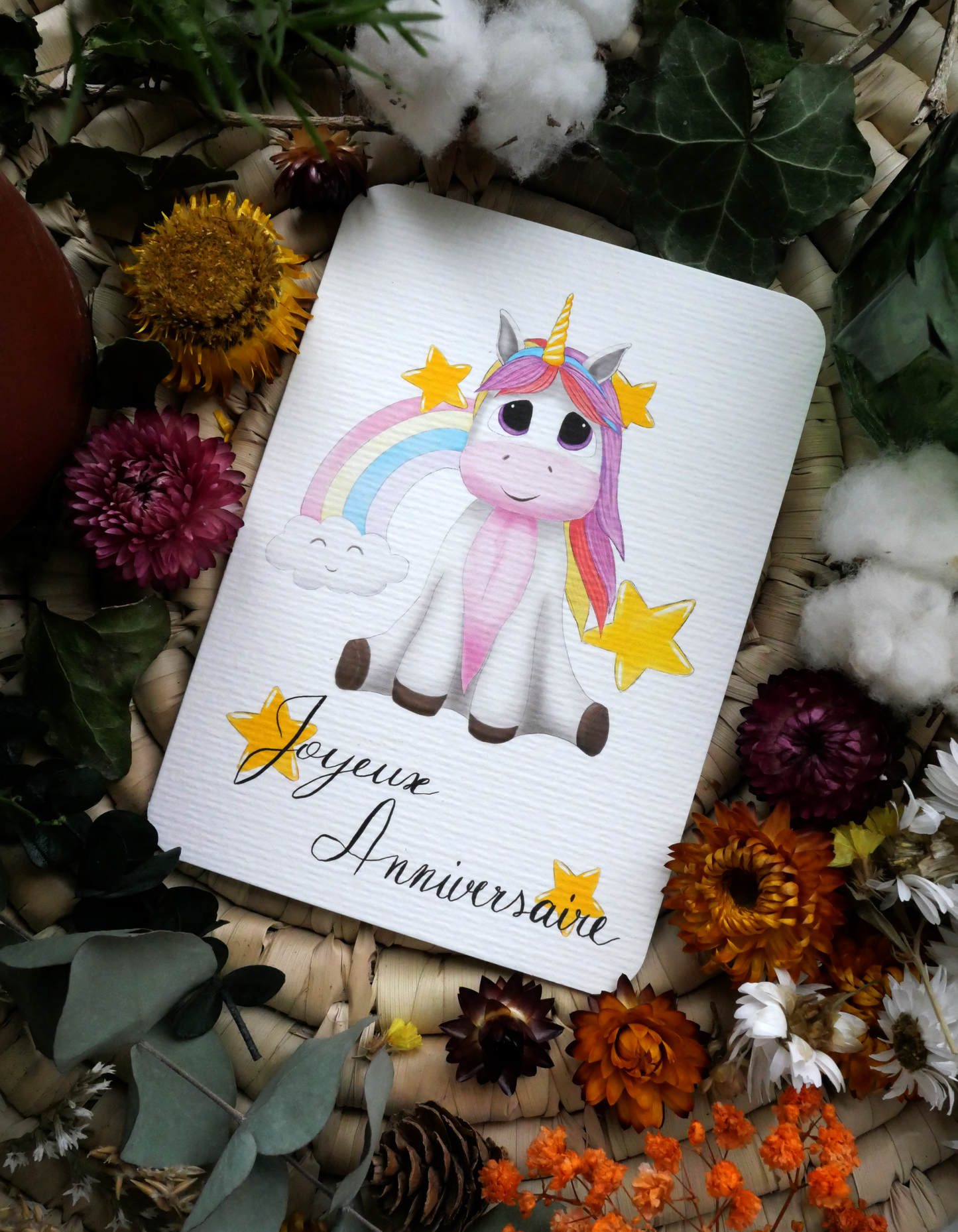 Carte Licorne "Joyeux Anniversaire"