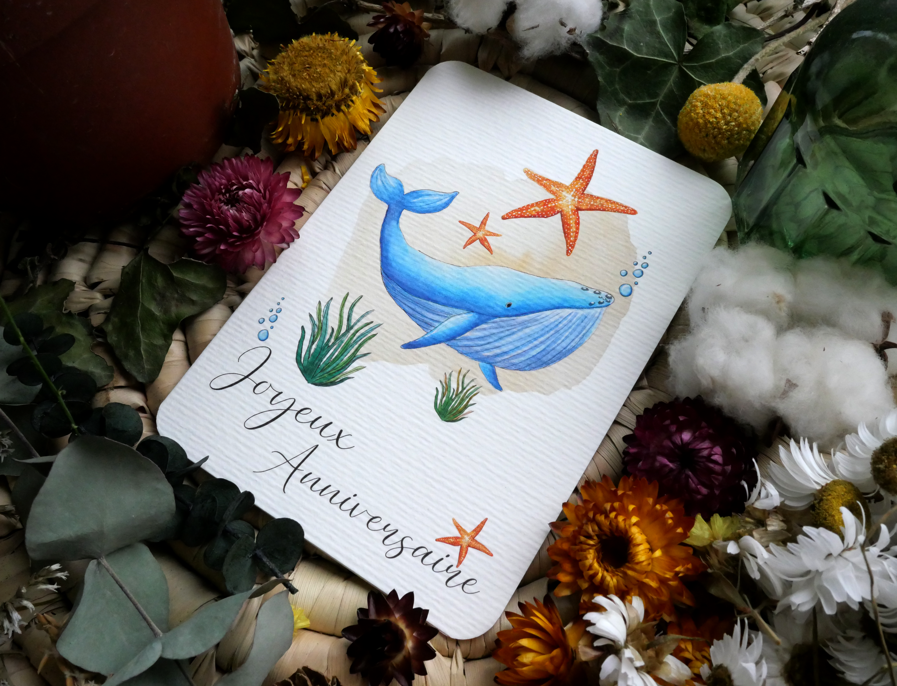 Carte Baleine "Joyeux Anniversaire"