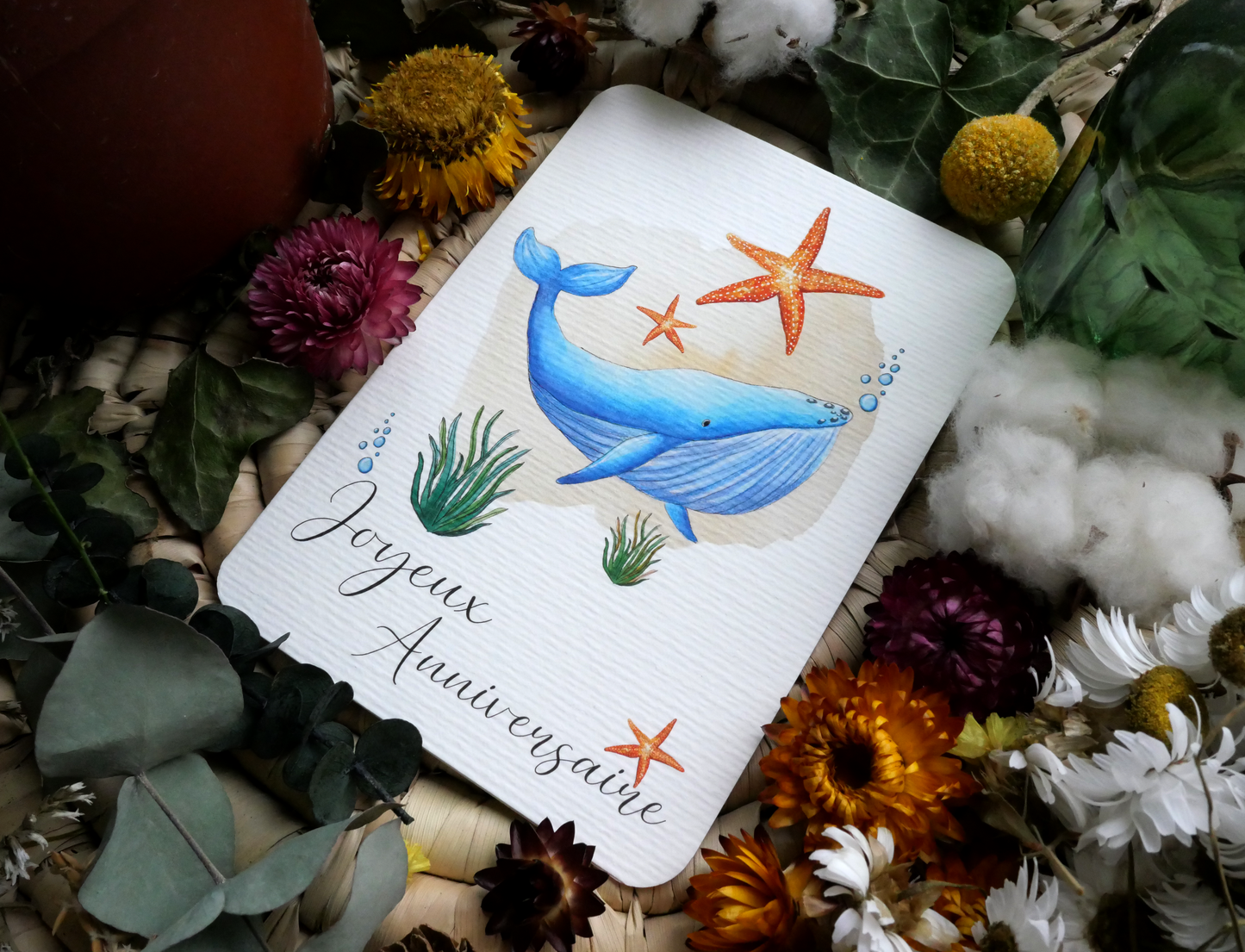 Carte Baleine "Joyeux Anniversaire"