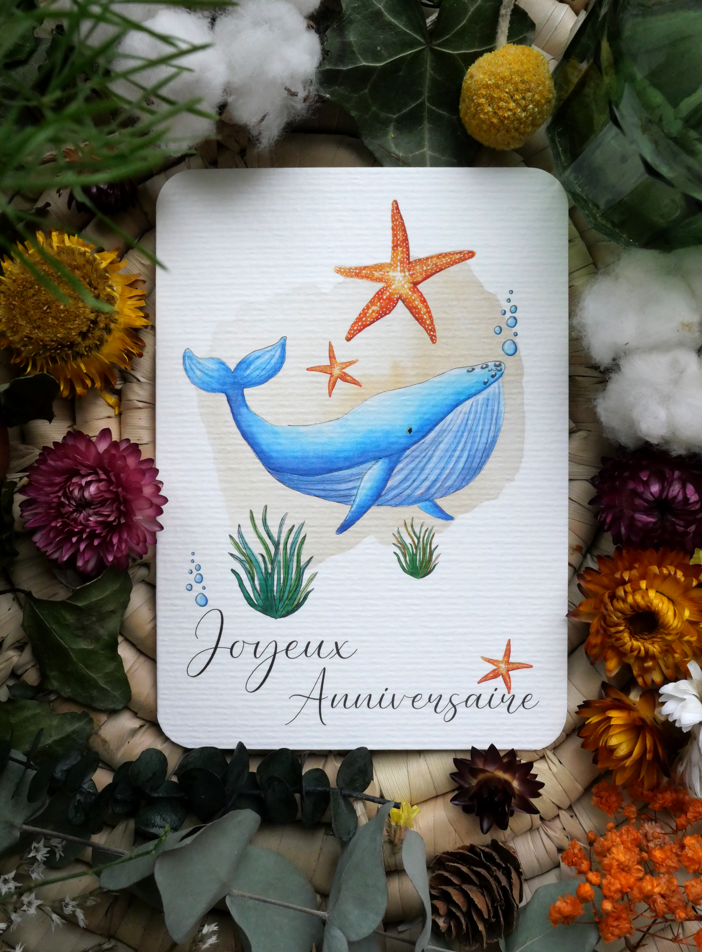Carte Baleine "Joyeux Anniversaire"