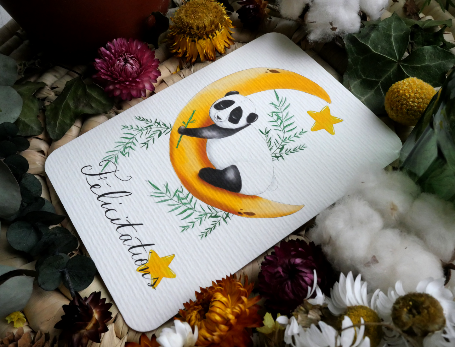 Carte Panda "Félicitations"
