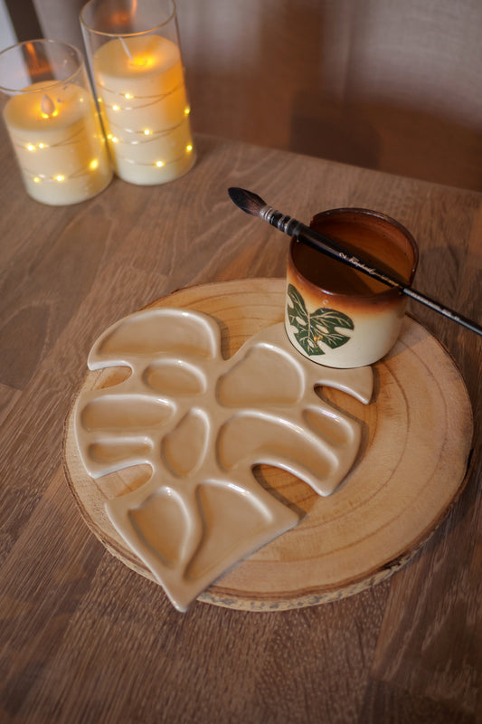 Claytober - Palette monstera avec son pot