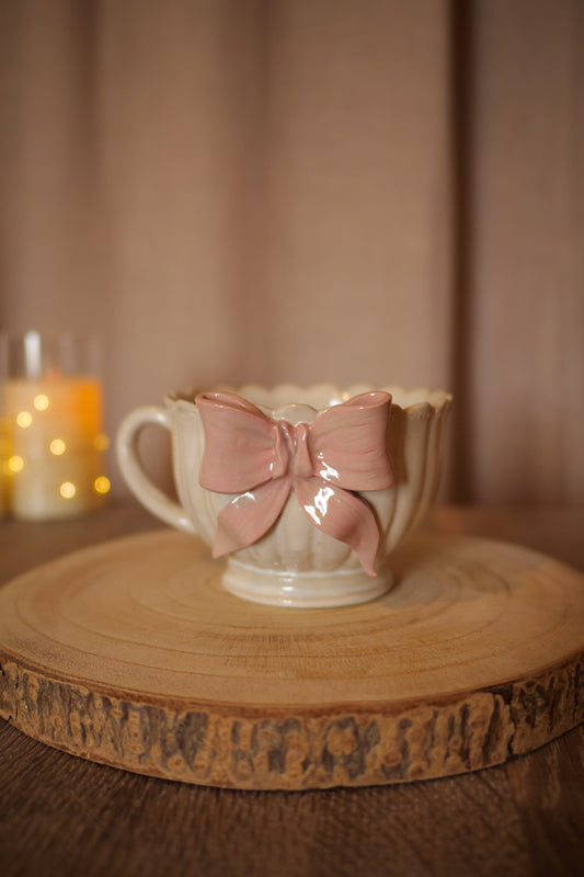 Claytober - Mug nœud rose