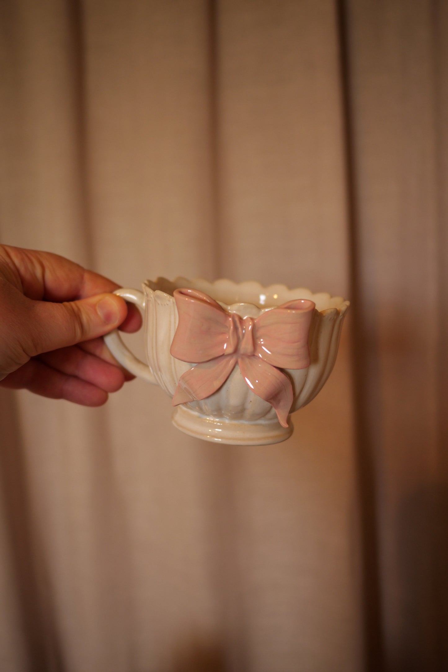 Claytober - Mug nœud rose