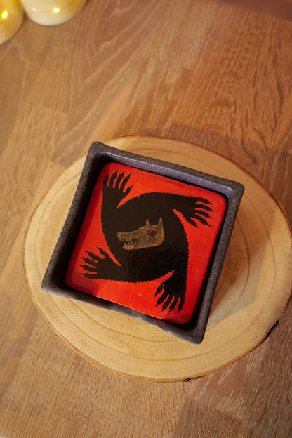 Claytober - Dessous de verre loup-garou