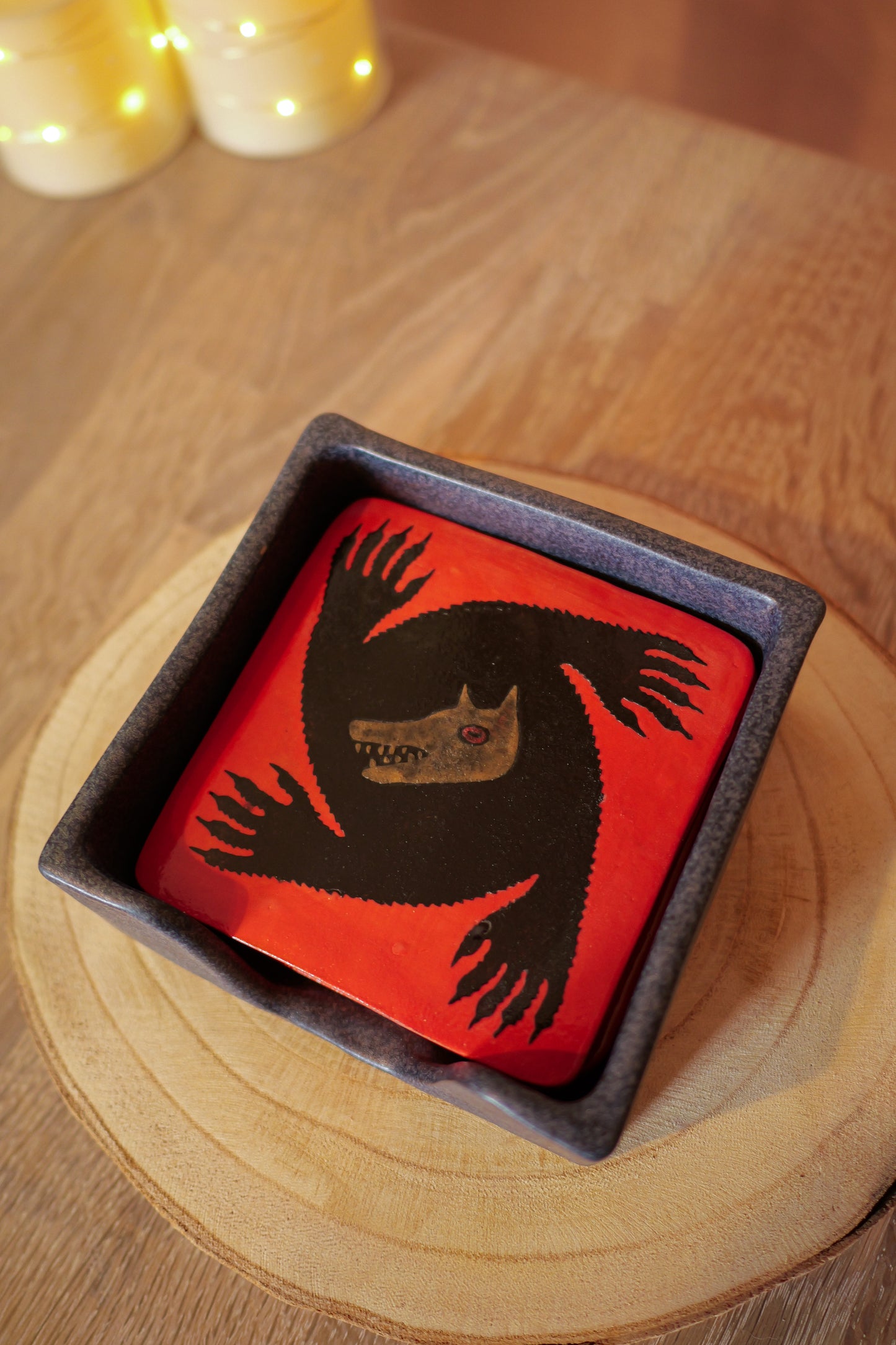 Claytober - Dessous de verre loup-garou