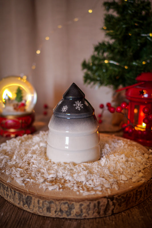 Sapin en porcelaine ombré flocons
