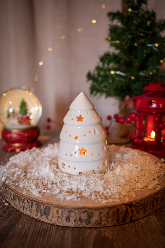 Sapin en porcelaine photophore