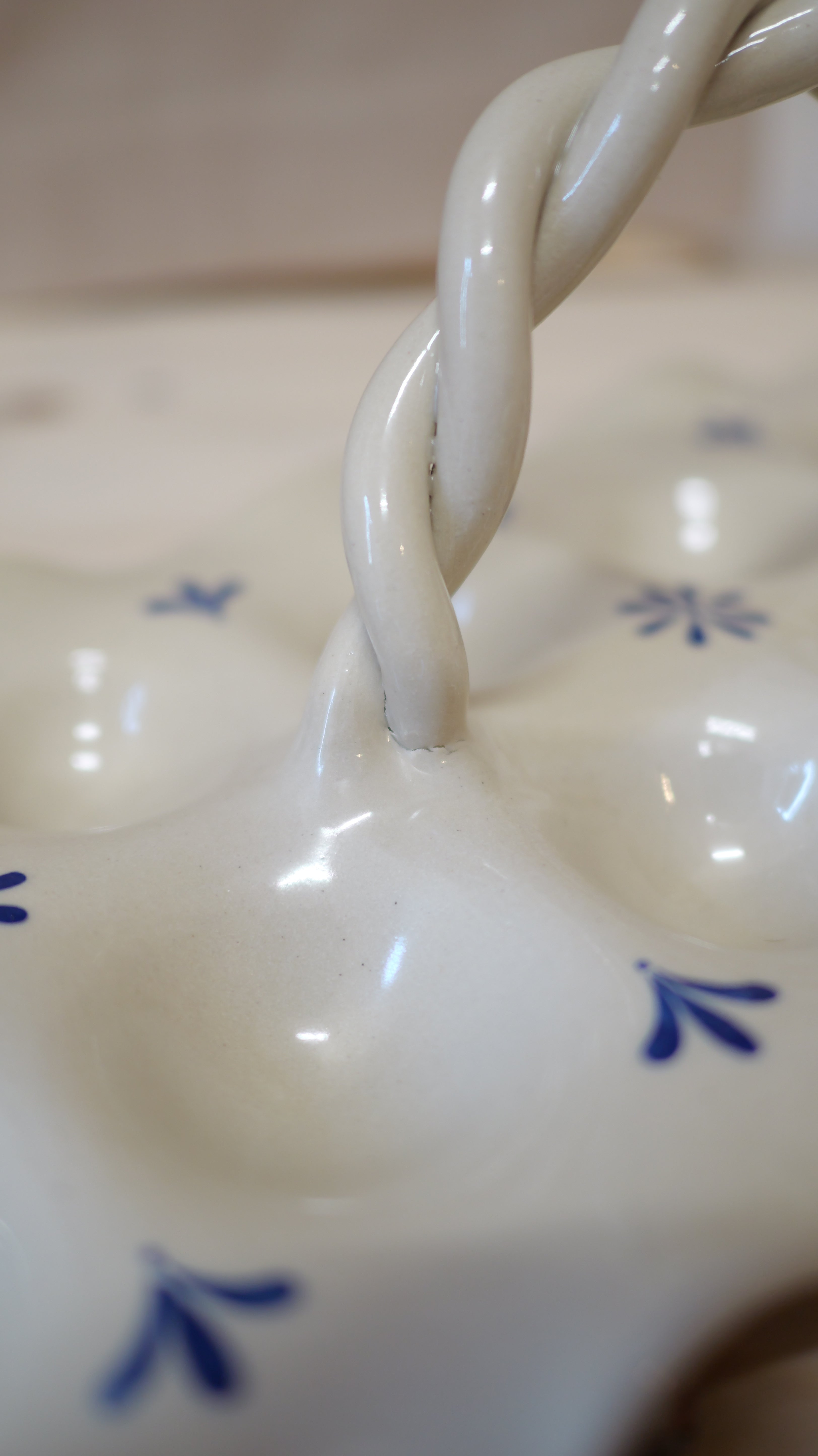 Blue egg holder