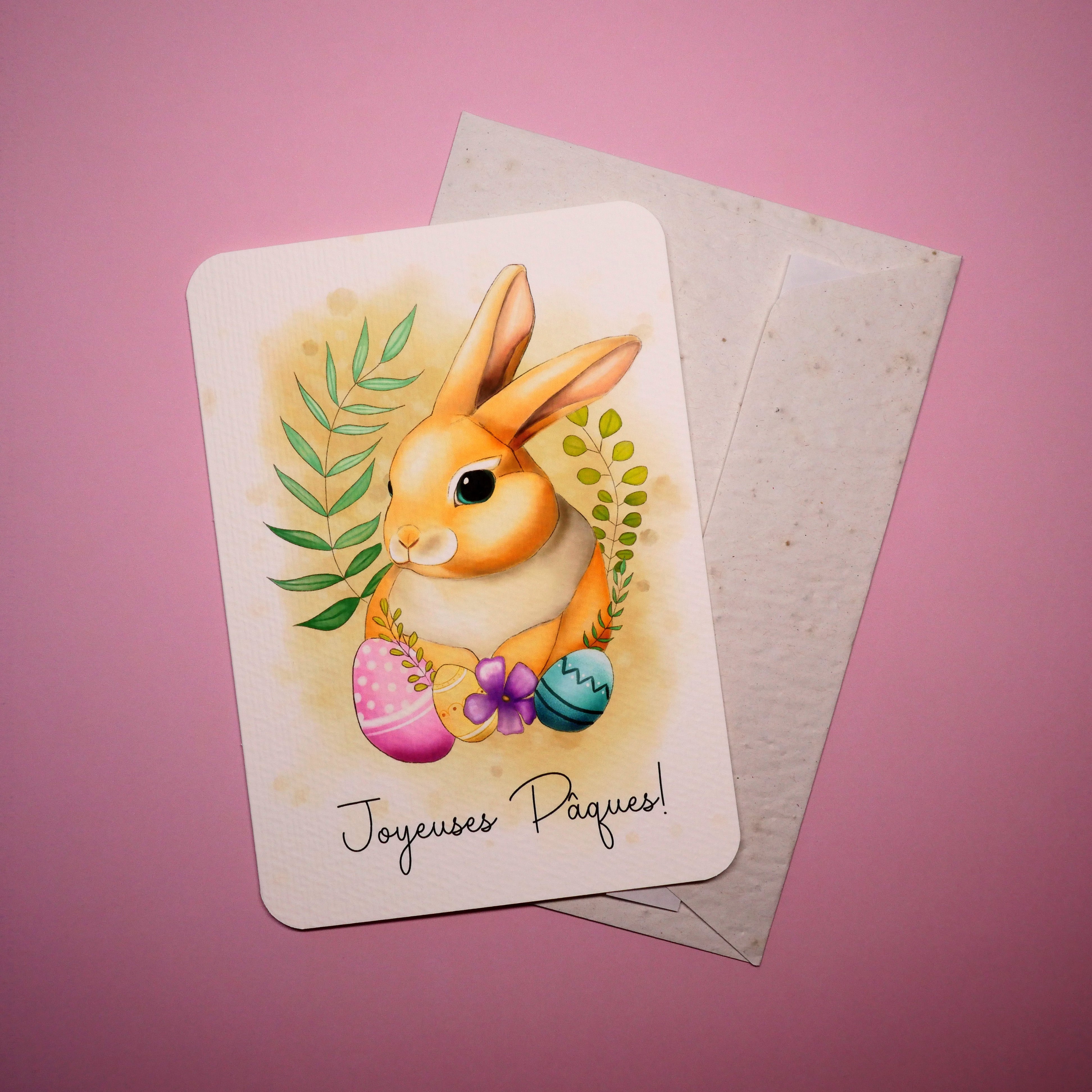 Carte Pâques Lapin de Pâques
