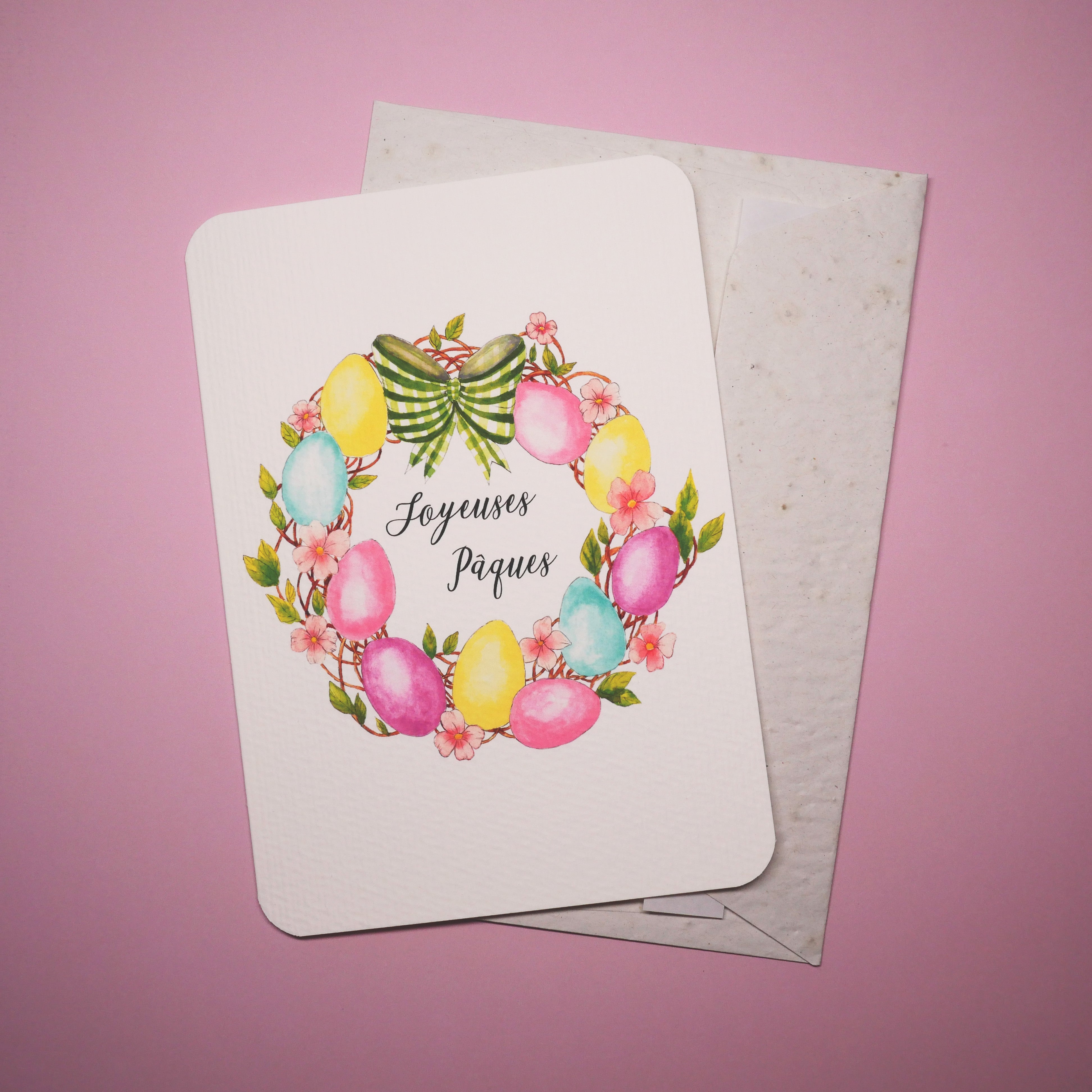 Carte Pâques couronne de Pâques