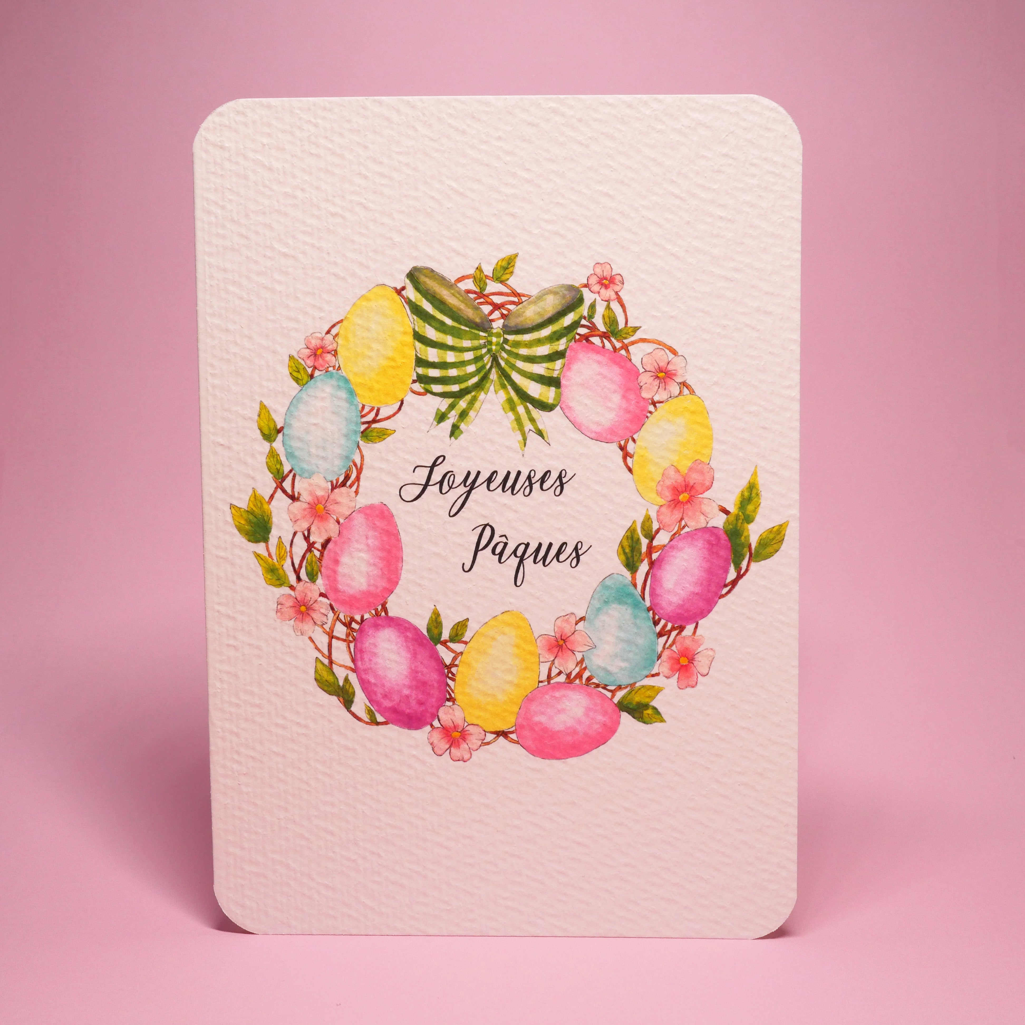 Carte Pâques couronne de Pâques