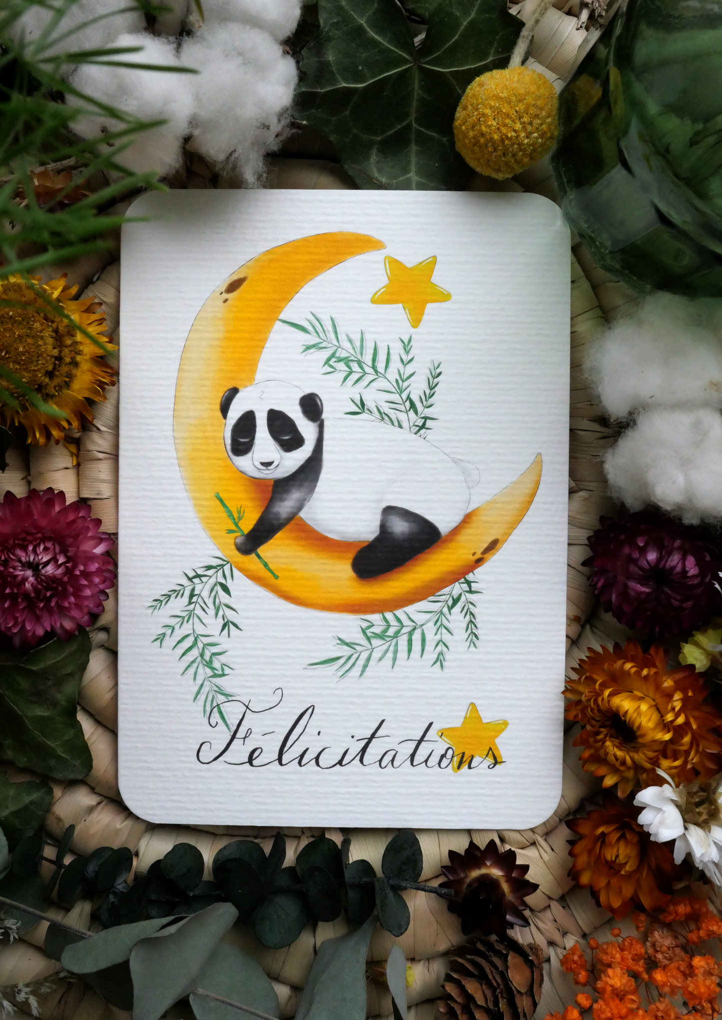 Carte Panda "Félicitations"